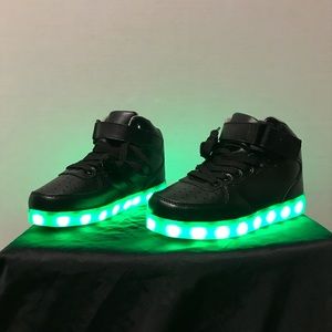 LED kids High Top black shoe